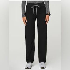 FIGS Livingston Black Basic Scrub Pants with Gray Drawstring S